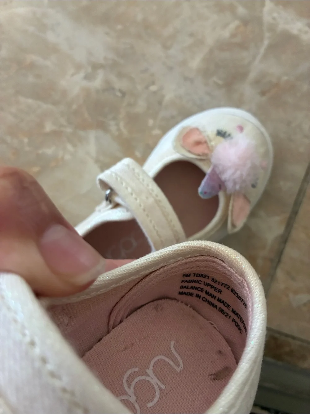 Toddler size 5 Girl Unicorn Pink Velcro Sneakers Shoes